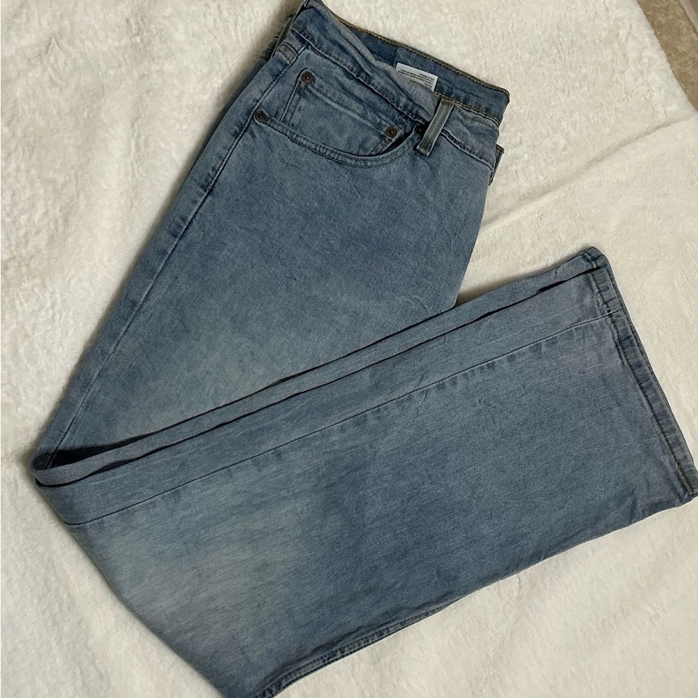 Levi's Blue Flare Wide Leg Jeans - Picture 3 of 7